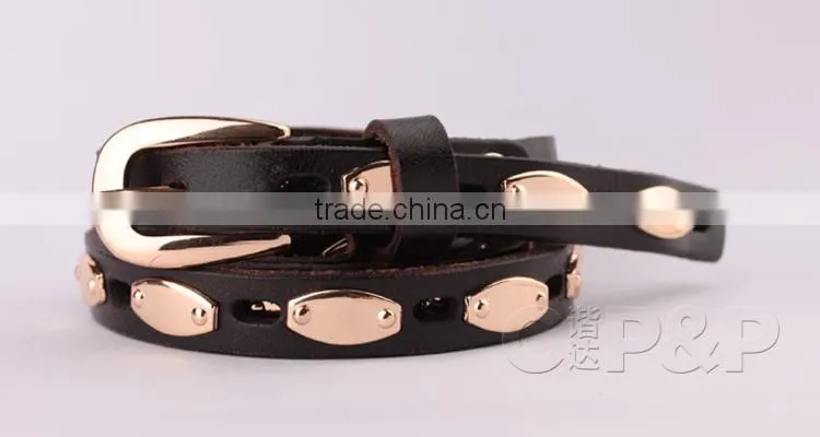Latest style brand belt gold metal waist belt