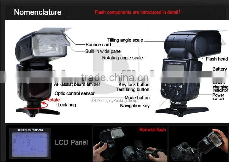 Full function camera speedlite flash SP-680 for nikon digital camera as sb800
