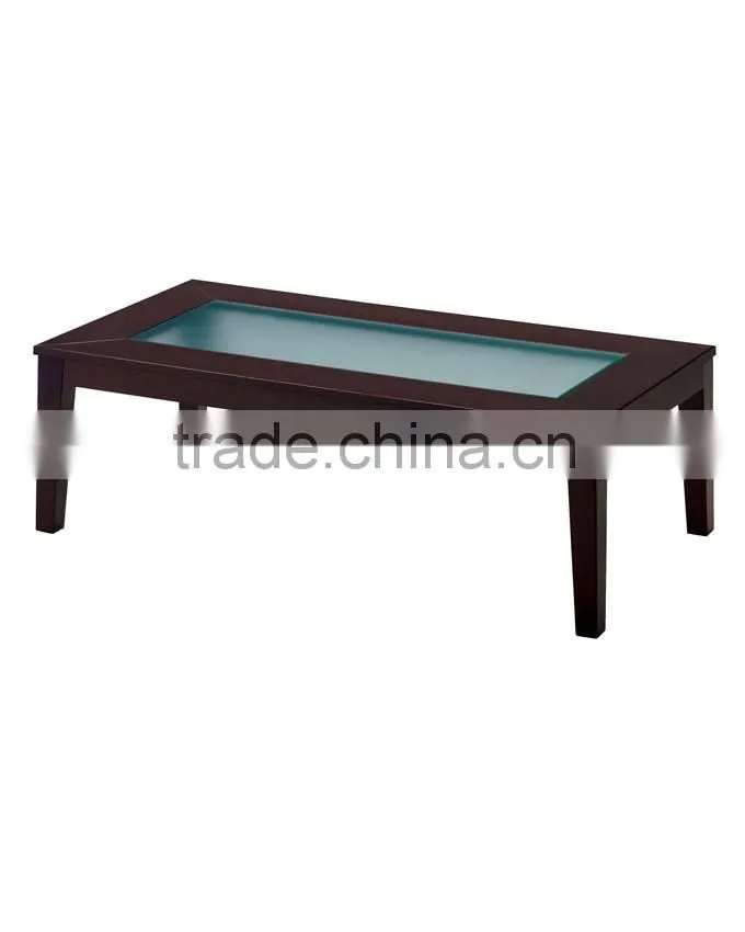 Customized modern glass top living room furniture glass coffee table