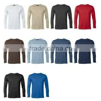 Mens Long Sleeve Cotton T-shirts for Spring and Fall