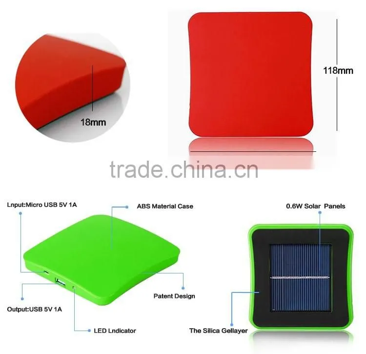 Factory OEM 1800mAH-5200mAH power bank waterproof window stickers solar charger