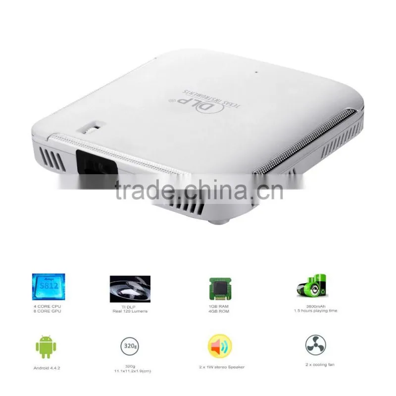 COCOPICO Brand Android 4.4 1000:1 Contrast Ratio smart pico projector