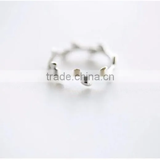 925 sterling silver leaf branch ring adjustable ring fashion women ring jewelry supplies 6260555
