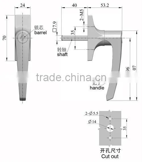L handle lock