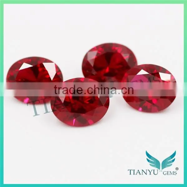 Synthetic Colored Gems for Jewellry #8 Oval Cut Ruby Stone Corundum gemstone price