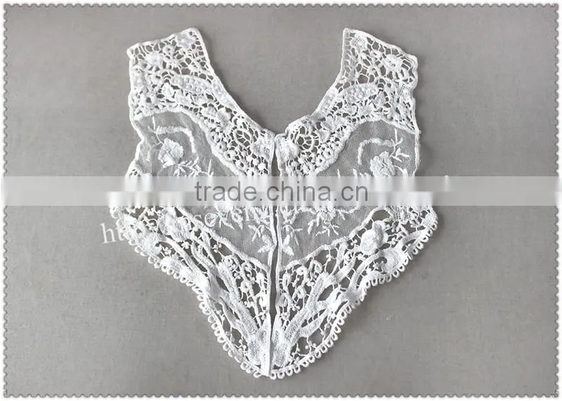 Hot Sale Fashion White Hollow Embroidery Cotton Neckline for Apparel