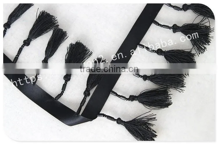 Nice design 8cm width handmade beaded fringe bag accessories