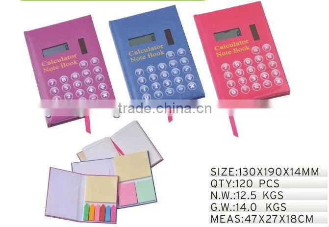 calculator with sticky notes