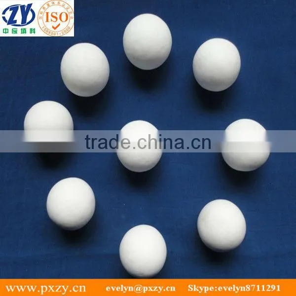 Ceramic ball with hole as catalyst supporter media