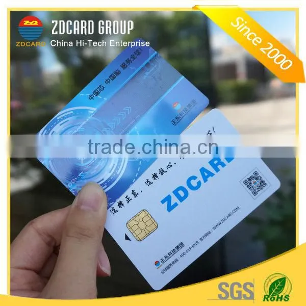 Double sides printing plastic at24c64 chip contact card printing pvc card