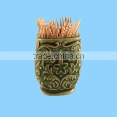 ceramic owl and stump cute toothpick holder