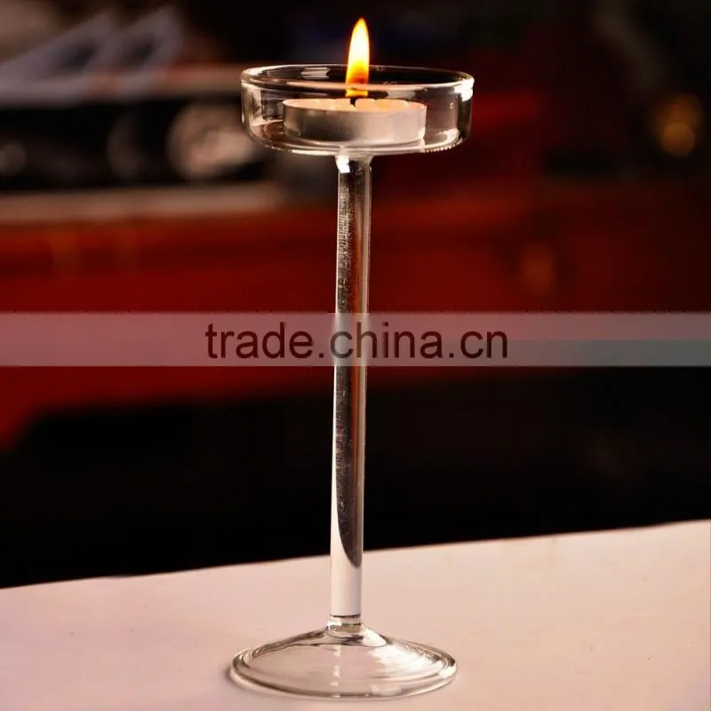 2016 hot sale new design luxury CE glass candle holder goblets