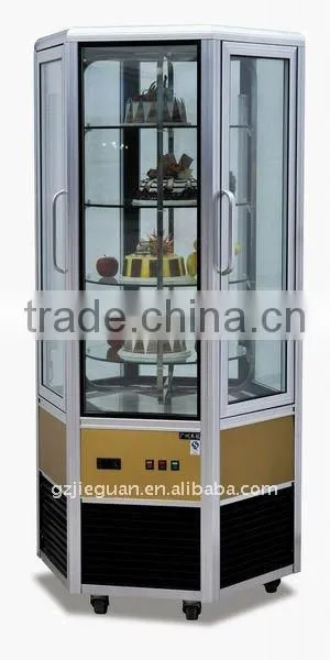 four sided upright rotary cake display refrigerator
