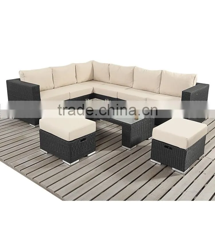 Garden furniture rattan stool 3 seat sofa