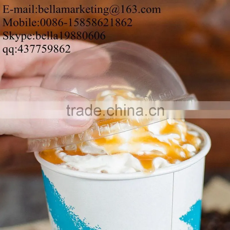 OPS Clear Plastic Lid Dome with Hole, Disposable Lid for 12-22 oz Paper Cup
