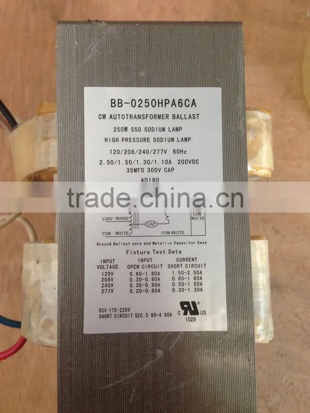 American Standard CWA 250W 120/208/240/277V 4 taps voltage HPS lamp HID Magnetic Ballast Kits