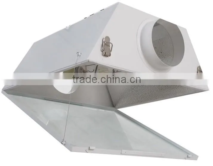 Hydroponic Air Cooled Grow Light Reflector with 6 Inch Duct and Glass Panel