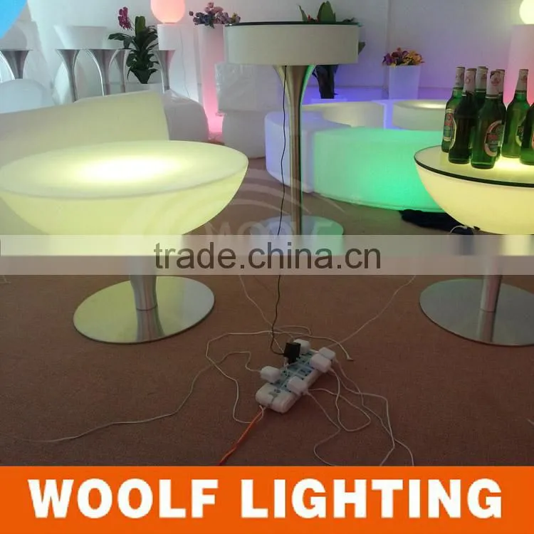 Fresh Plastic Elegant Round RBG Led Flashing Bar Table Dinner Table Coffee Table