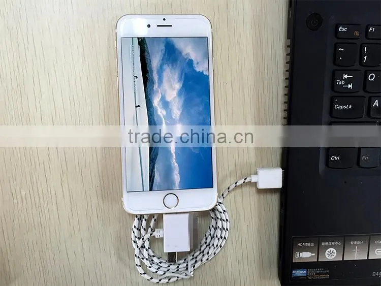 New premium 3 in 1 foldable cellphone electrial USB charger data cable