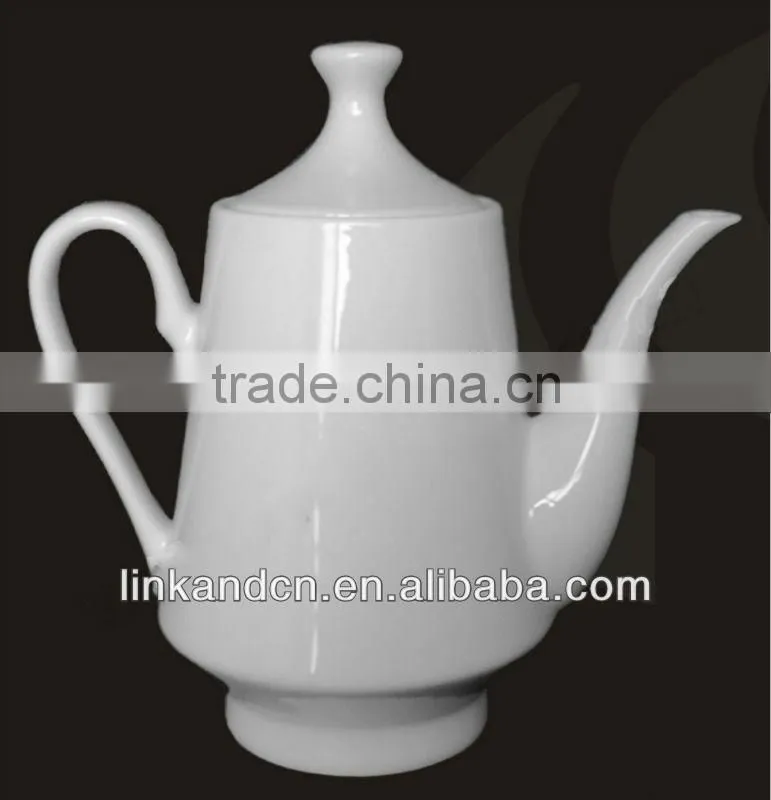 KC-00833 white ceramic tea pot withlid and handle