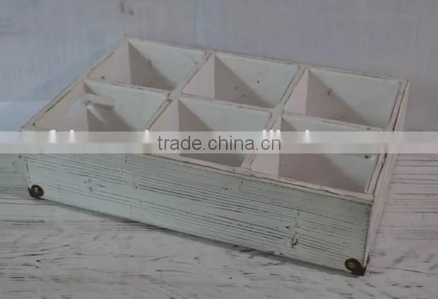 decorative antique washed white wooden tray for home decor