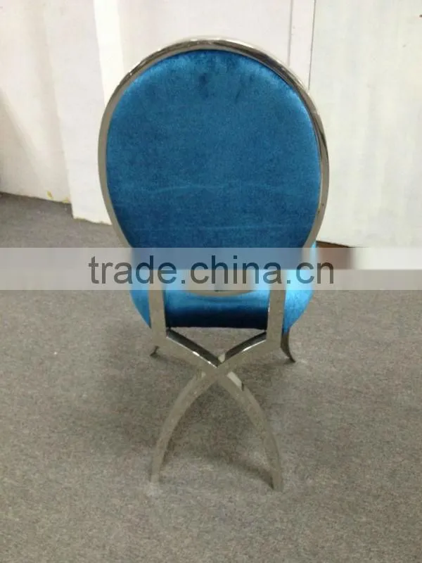 Blue Stainless Steel Modern Dining Chair