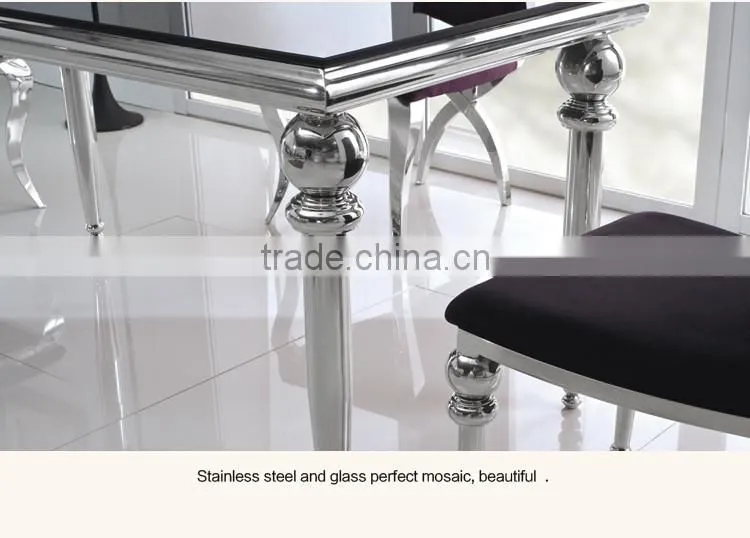TH319 cheap glass top Dining table and chair sets
