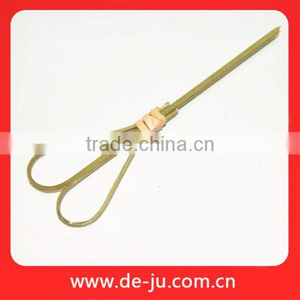 100% Bamboo Heart Shape Knotted BBQ Bamboo Skewer