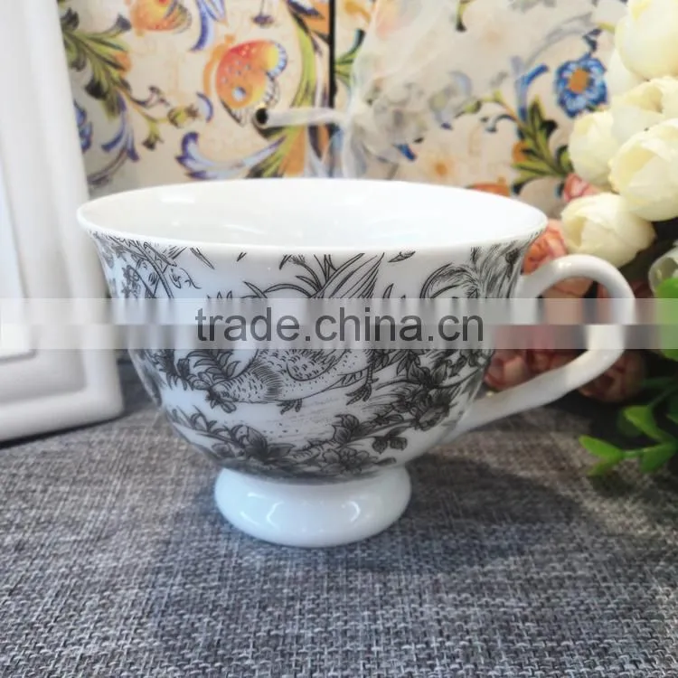 Drinkware home tea cup and saucer set, bulk tea cups and saucers cheap, peacock coffee cup set