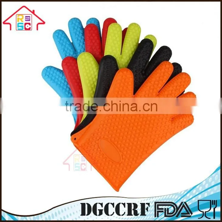 NBRSC Heat Resistant Silicone Glove Cooking BBQ Oven Pot Holder Mitt Kitchen Finger Gloves