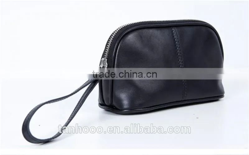 High-end fashion design genuine leather makeup bag