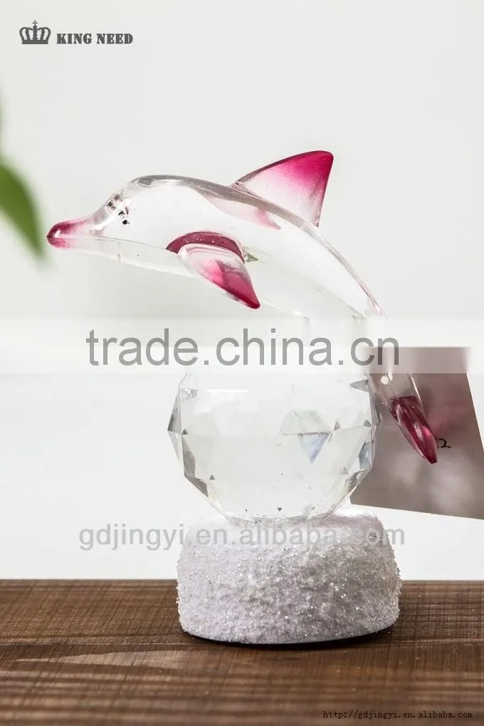 acrylic led lighted dolphin animals for Valentines gift