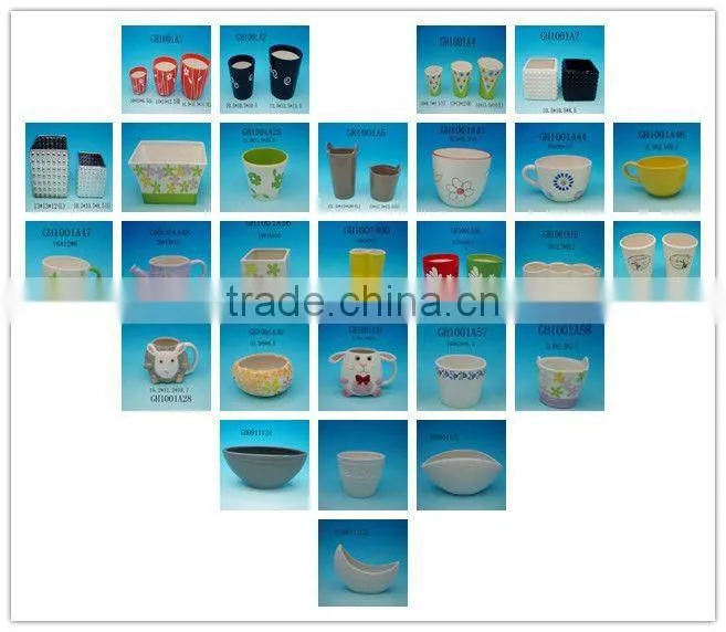 Indoor colorful round ceramic flower pot