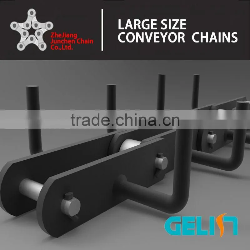 FU 270 FU 350 carbon steel scraper conveyor chain for cement conveyor