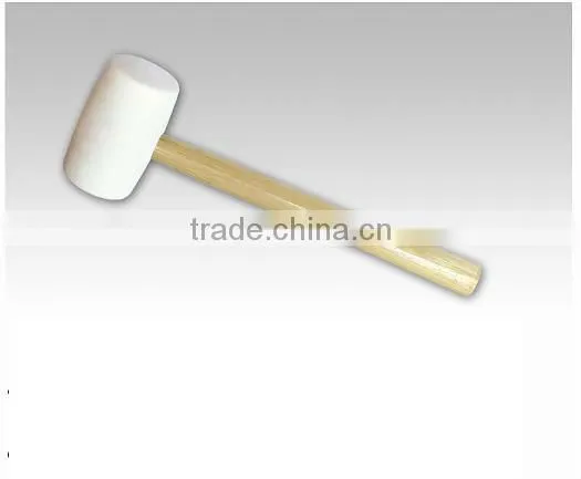 Rubber hammer with wooden handle