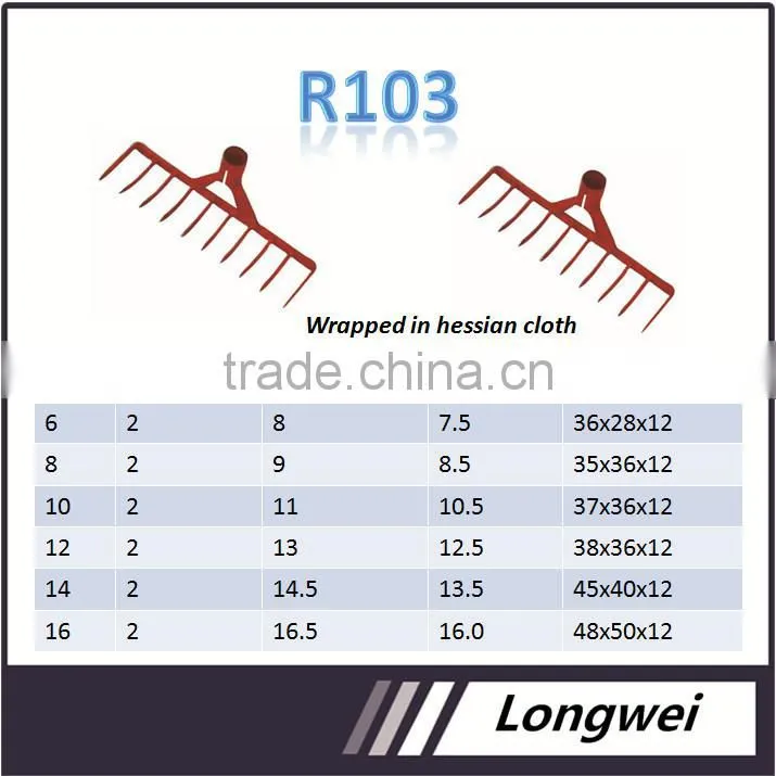 garden tools 12 teeth carbon steel rakes