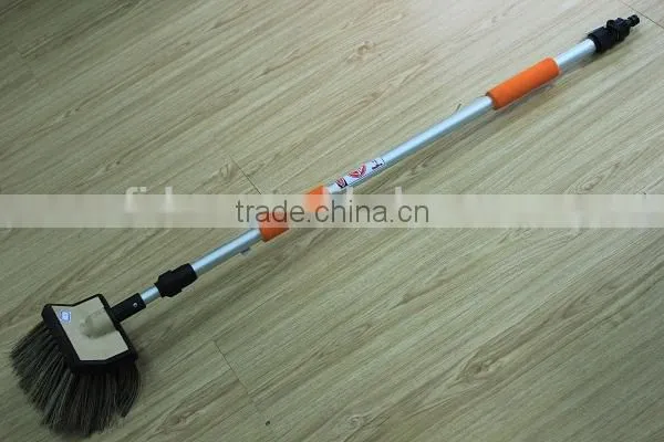 1.68M Aluminum extended handle hog hair car wash brush water flow auto cleaning