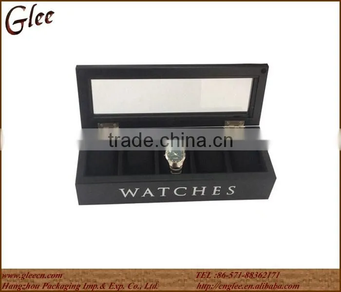 Wooden Display Box Watch Box With Glass Lid