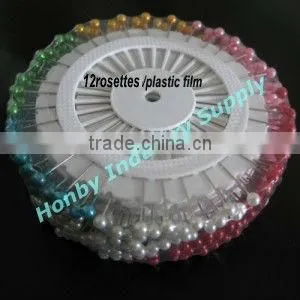 Assorted Rosette Pearl Round Head Straight Hijab Pin