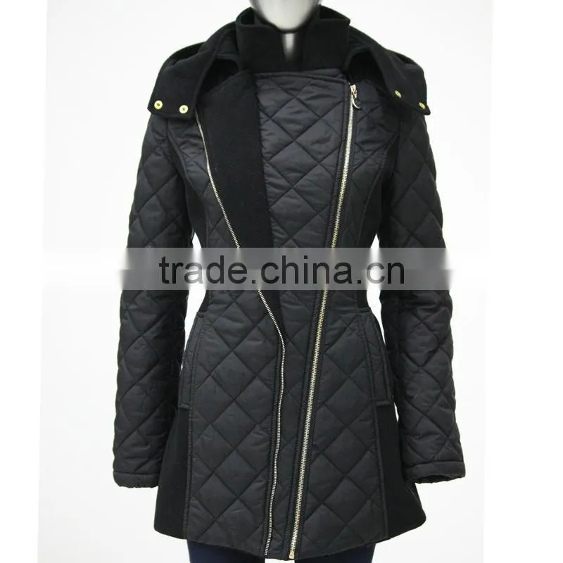 racoon hooded jacket for lady winter jacket