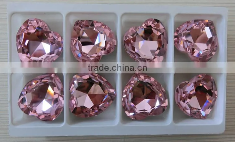 Factory price popular heart shape crystal glass bead with claw