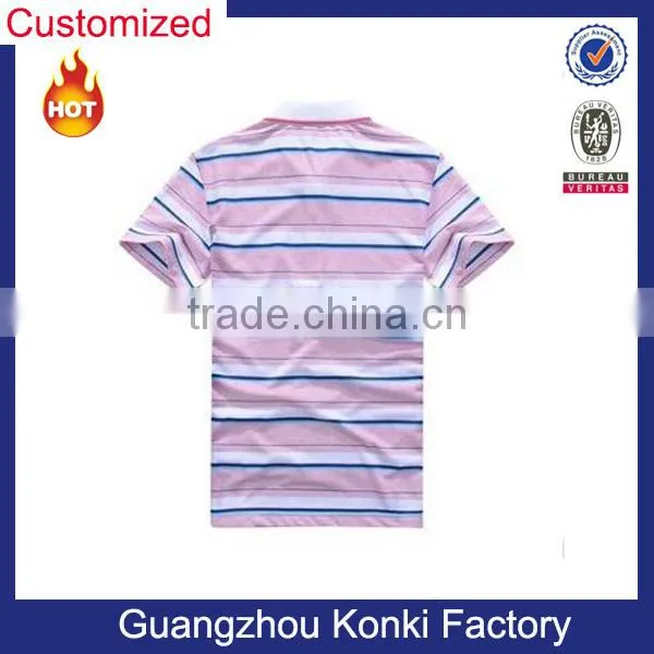 100% cotton men's clothing, strip polo shirt