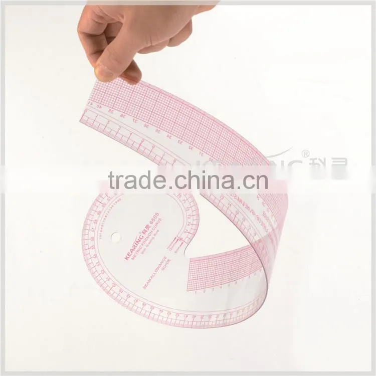 Shanghai kearing multi-function plastic grid protractor and grade ruler for fashion design # B-75