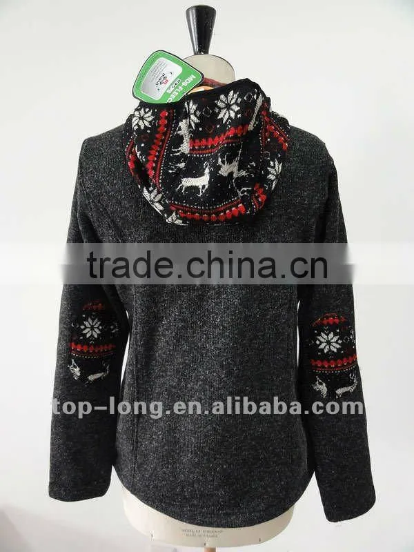 Christmas Outerwear sportswear with hood for women hiking jacket