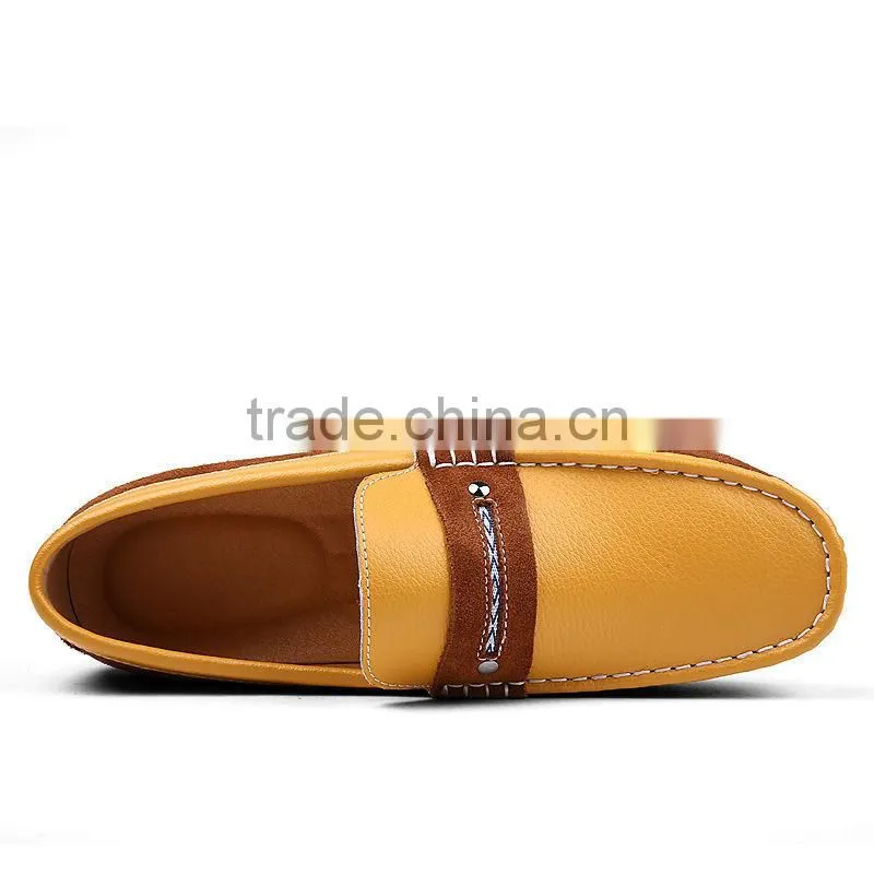 male casual shoes fashion new model style from china factory, high quality men casual peas shoes sample with leather