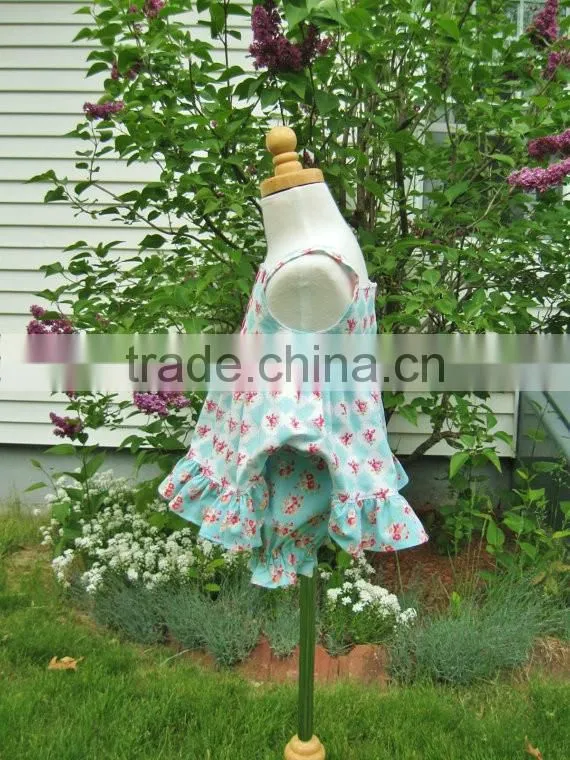 Latest design 3 year old girl dress 100% cotton floral two piece prom baby clothes dress set