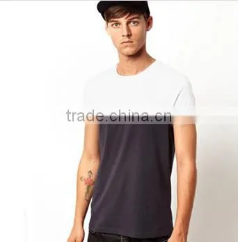 100% cotton black white two tone t-shirt