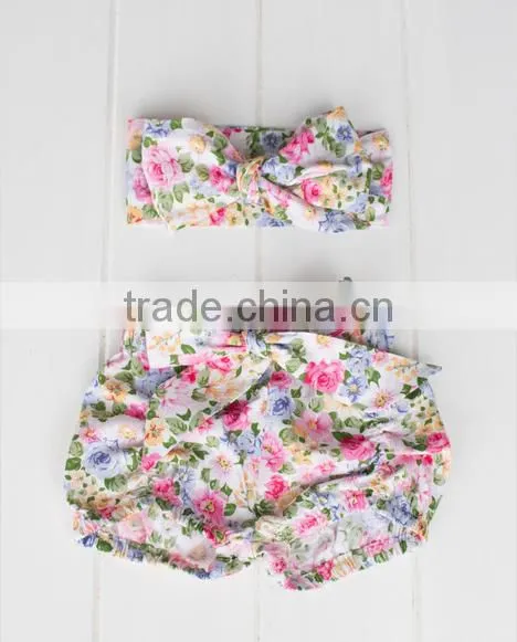 Baby girl cotton bloomers ruffles diaper cover multicolor options wholesale China factory