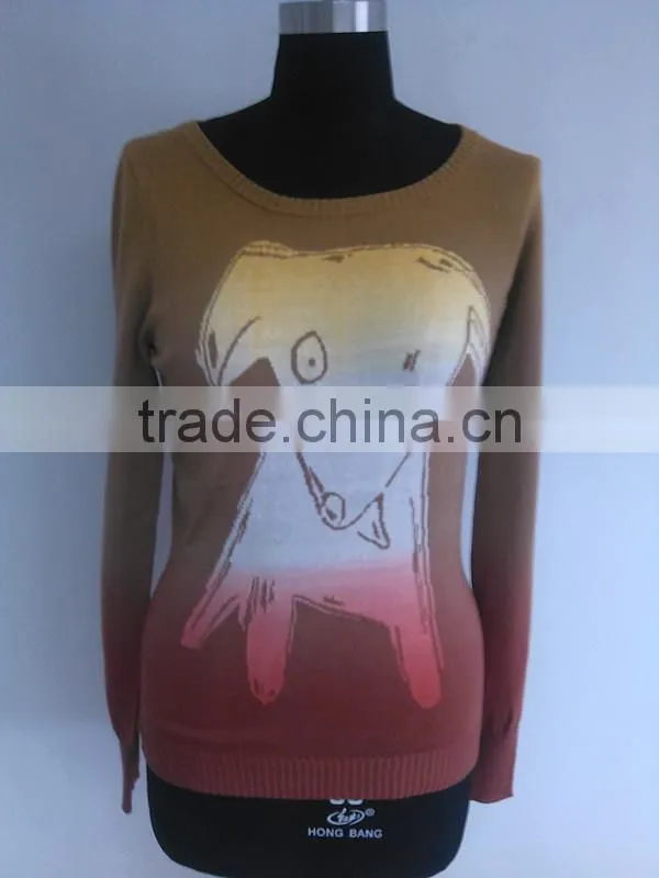 Longsleeve intarsia girls pullover sweater