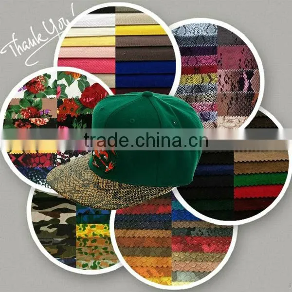 Yellow black white leather patch fashion custom 5-panel wool cap
